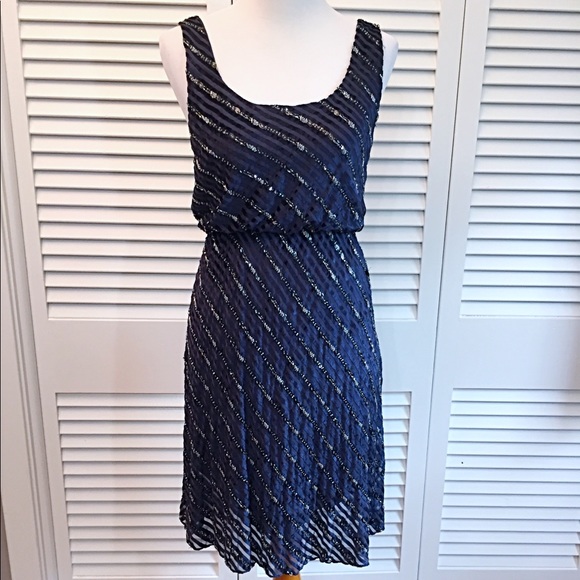 Alice + Olivia Dresses & Skirts - Navy Sequin & Velvet Alice + Olivia Cocktail Dress